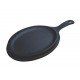 GRILL TRAMONTINA OVAL COM CHAPA EM FERRO FUNDIDO CASTANHO ESCURO