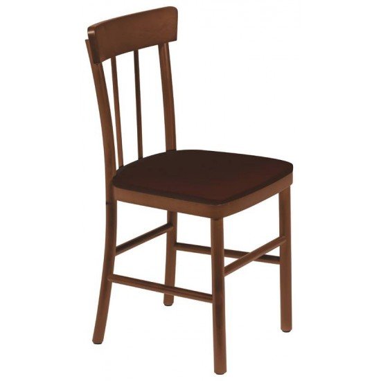 CADEIRA DE MADEIRA DANUBIO EM TAUARI AMENDOA SEM BRACOS COM ESTOFADO CAFE TRAMONTINA