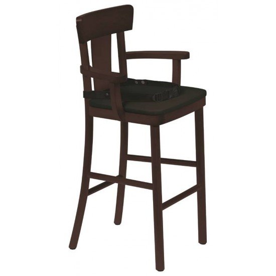 CADEIRA INFANTIL VIENA ADELE COM ESTOFADO PRETO TABACO TRAMONTINA