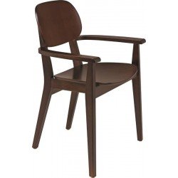 CADEIRA DE MADEIRA LONDON EM TAUARI TABACO COM BRACOS TRAMONTINA