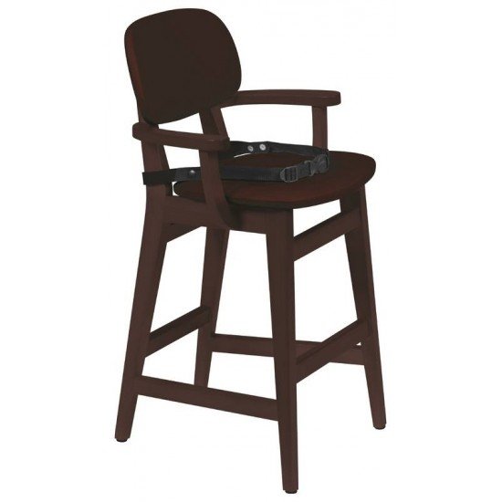 CADEIRA INFANTIL DE MADEIRA LONDON EM TAUARI TABACO COM ESTOFADO CAFE TRAMONTINA