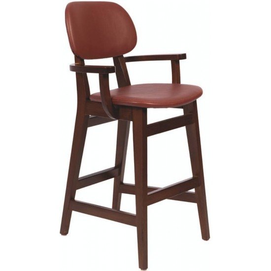 CADEIRA INFANTIL DE MADEIRA LONDON EM TAUARI TABACO COM ESTOFADO VINHO TRAMONTINA