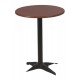 MESA REDONDA PIAZZA EM MADEIRA TAUARI TABACO COM BASE DE ALUMINIO PRETA 60 CM TRAMONTINA