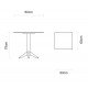 MESA DE MADEIRA TRAMONTINA LONDON COLUNA CENTRAL QUADRADA EM TAUARÍ AMÊNDOA 4 LUGARES 60 CM
