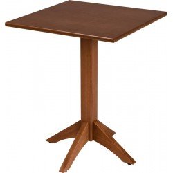 MESA DE MADEIRA TRAMONTINA LONDON COLUNA CENTRAL QUADRADA EM TAUARÍ AMÊNDOA 4 LUGARES 60 CM