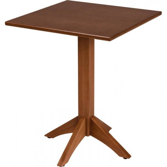MESA DE MADEIRA TRAMONTINA LONDON COLUNA CENTRAL QUADRADA EM TAUARÍ AMÊNDOA 4 LUGARES 60 CM