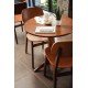 MESA DE MADEIRA TRAMONTINA LONDON COLUNA CENTRAL QUADRADA EM TAUARÍ AMÊNDOA 4 LUGARES 60 CM