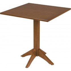 MESA DE MADEIRA LONDON COLUNA CENTRAL QUADRADA EM TAUARI AMENDOA 4 LUGARES 70 CM TRAMONTINA