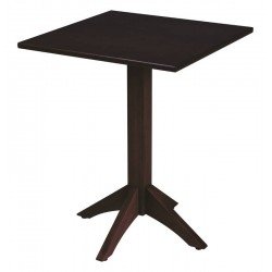MESA DE MADEIRA LONDON COLUNA CENTRAL QUADRADA EM TAUARI TABACO 4 LUGARES 60 CM TRAMONTINA