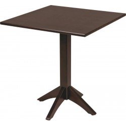 MESA DE MADEIRA LONDON COLUNA CENTRAL QUADRADA EM TAUARI TABACO 4 LUGARES 70 CM TRAMONTINA