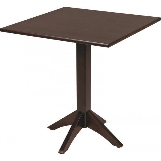 MESA DE MADEIRA LONDON COLUNA CENTRAL QUADRADA EM TAUARI TABACO 4 LUGARES 70 CM TRAMONTINA