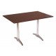 MESA RETANGULAR PIAZZA EM MADEIRA TAUARI TABACO COM BASE DE ALUMINIO 120X80 CM TRAMONTINA