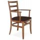 CADEIRA DE MADEIRA SOFIE EM TAUARI AMENDOA COM BRACOS E ESTOFADO CAFE TRAMONTINA