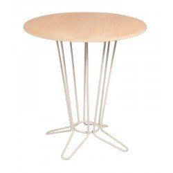 MESA REDONDA COL CENTRAL BARCELONA EM MULTILAMINADO NATURAL BASE EM ACO ACAB FENDI 70 CM TRAMONTINA