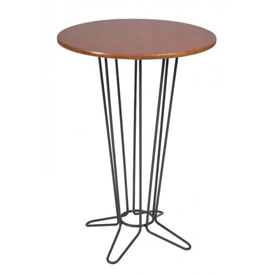 MESA REDONDA BISTRÔ BARCELONA EM MULTILAMINADO AMENDOA C BASE EM ACO ACAB GRAFITE 60 CM TRAMONTINA