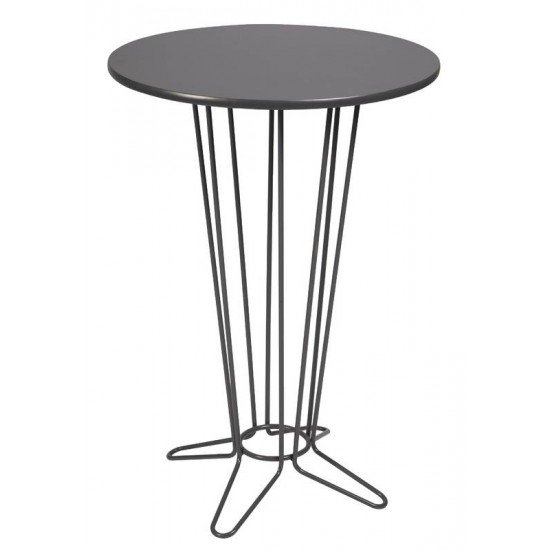 MESA REDONDA BISTRÔ BARCELONA EM MULTILAMINADO GRAFITE C BASE EM ACO ACAB GRAFITE 60 CM TRAMONTINA