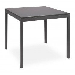 MESA QUADRADA BARCELONA EM MULTILAMINADO GRAFITE CPERNAS EM ACO ACABAMENTO GRAFITE 70 CM TRAMONTINA