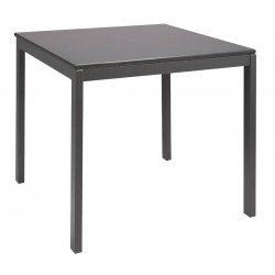 MESA QUADRADA BARCELONA EM MULTILAMINADO GRAFITE CPERNAS EM ACO ACABAMENTO GRAFITE 80 CM TRAMONTINA