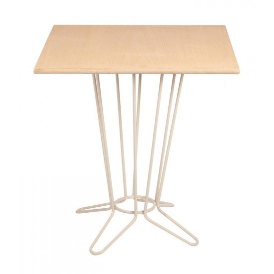 MESA QUADRADA COL CENTRAL BARCELONA EM MULTILAMINADO NATURAL BASE EM ACO ACAB FENDI 70 CM TRAMONTINA