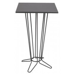 MESA QUADRADA BISTRÔ BARCELONA EM MULTILAMINADO GRAFITE C BASE EM ACO ACAB GRAFITE 60 CM TRAMONTINA