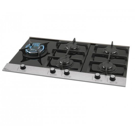 FOGAO COOKTOP FISCHER 5 BOCAS TRIPA CHAMA PLATINIUM