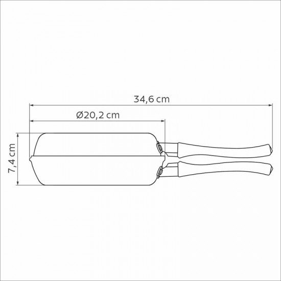 OMELETEIRA TRAMONTINA LORETO EM ALUMÍNIO COM REVESTIMENTO INTERNO E EXTERNO EM ANTIADERENTE STARFLON MAX VERMELHO 20 CM