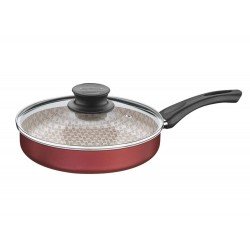 FRIGIDEIRA RETA COM TAMPA 22CM PARIS VERMELHO ALU COM REVESTIMENTO ESTIMENTO ANTIADERENTE TRAMONTINA