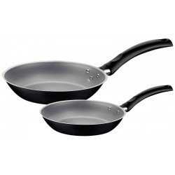 JOGO DE FRIGIDEIRAS 2PCS TURIM PRETO - SORTIDOS DE ALUMINIO COM REVESTIMENTO ANTIADERENTE