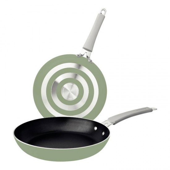 JOGO DE FRIGIDEIRAS TRAMONTINA EM ALUMÍNIO COM REVESTIMENTO INTERNO EM STARFLON PREMIUM E EXTERNO SILICONADO VERDE 02 PEÇAS