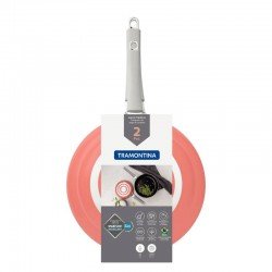 JOGO DE FRIGIDEIRAS TRAMONTINA EM ALUMÍNIO COM REVESTIMENTO INTERNO EM STARFLON PREMIUM E EXTERNO SILICONADO LARANJA 02 PEÇAS