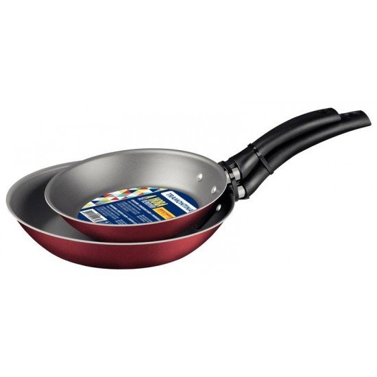 JOGO DE FRIGIDEIRAS 2PCS TURIM VERMELHO SORTIDOS DE ALUMINIO COM REV ANTIADERENTE