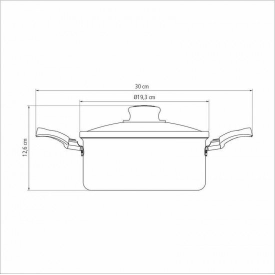CAÇAROLA TRAMONTINA TURIM EM ALUMÍNIO COM REVESTIMENTO INTERNO E EXTERNO EM ANTIADERENTE STARFLON MAX CHUMBO 18 CM 2 L