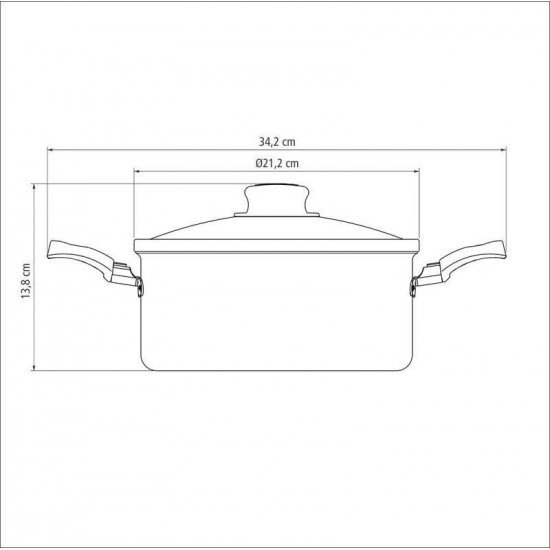CAÇAROLA TRAMONTINA TURIM EM ALUMÍNIO COM REVESTIMENTO INTERNO E EXTERNO EM ANTIADERENTE STARFLON MAX CHUMBO 20 CM 2,8 L
