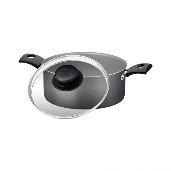 CAÇAROLA TRAMONTINA TURIM EM ALUMÍNIO COM REVESTIMENTO INTERNO E EXTERNO EM ANTIADERENTE STARFLON MAX CHUMBO 20 CM 2,8 L