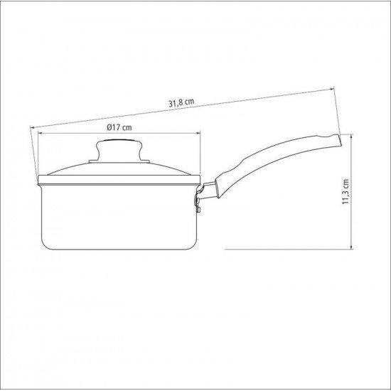 PANELA TRAMONTINA TURIM EM ALUMÍNIO COM REVESTIMENTO INTERNO E EXTERNO EM ANTIADERENTE STARFLON MAX CHUMBO 16 CM 1,4 L