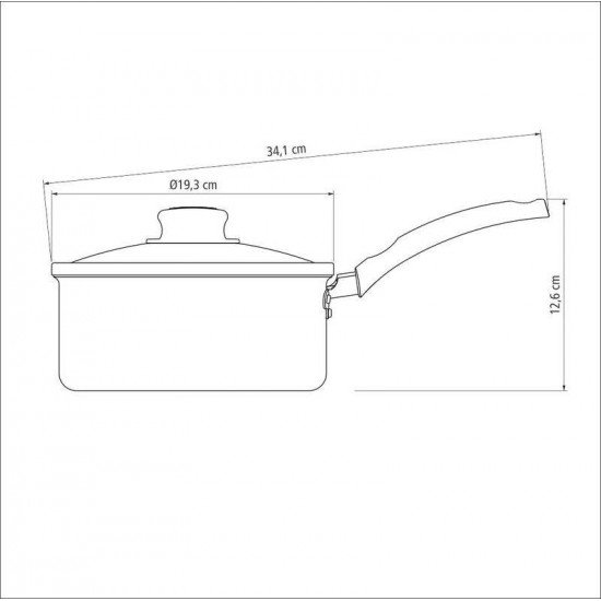 PANELA TRAMONTINA TURIM EM ALUMÍNIO COM REVESTIMENTO INTERNO E EXTERNO EM ANTIADERENTE STARFLON MAX CHUMBO 18 CM 2 L