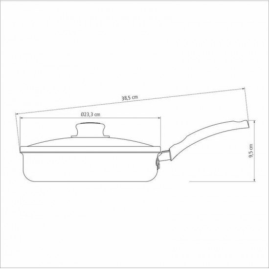 FRIGIDEIRA RETA TRAMONTINA TURIM EM ALUMÍNIO COM REVESTIMENTO INTERNO E EXTERNO ANTIADERENTE STARFLON MAX CINZA COM TAMPA DE VIDRO 22 CM 1,7 L