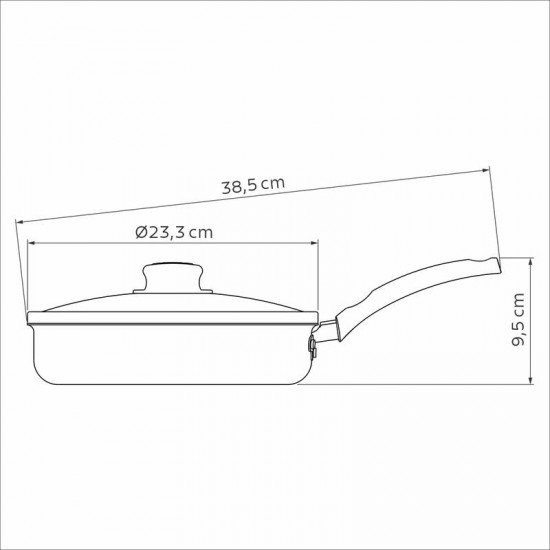 FRIGIDEIRA RETA TRAMONTINA TURIM EM ALUMÍNIO COM REVESTIMENTO INTERNO E EXTERNO EM ANTIADERENTE STARFLON MAX VERMELHO COM TAMPA DE VIDRO 22 CM 1,7 L