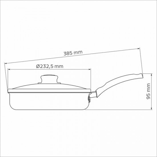 FRIGIDEIRA RETA TRAMONTINA TURIM EM ALUMÍNIO COM REVESTIMENTO INTERNO E EXTERNO EM ANTIADERENTE STARFLON MAX VERMELHO COM TAMPA DE VIDRO 22 CM 1,7 L