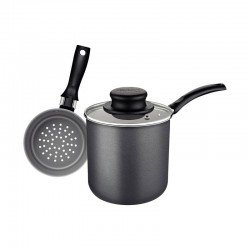 CUSCUZEIRA TRAMONTINA EM ALUMÍNIO COM REVESTIMENTO INTERNO E EXTERNO EM ANTIADERENTE STARFLON MAX CHUMBO 10 CM 0,8 L