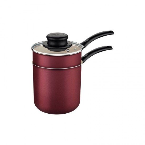 CUSCUZEIRA TRAMONTINA EM ALUMÍNIO COM REVESTIMENTO INTERNO E EXTERNO EM ANTIADERENTE STARFLON MAX VERMELHO 10 CM 0,8 L