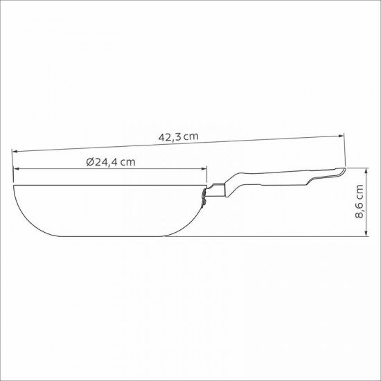 FRIGIDEIRA FUNDA TRAMONTINA LORETO EM ALUMÍNIO COM REVESTIMENTO INTERNO E EXTERNO EM ANTIADERENTE STARFLON MAX GRAFITE 24 CM 2,2 L