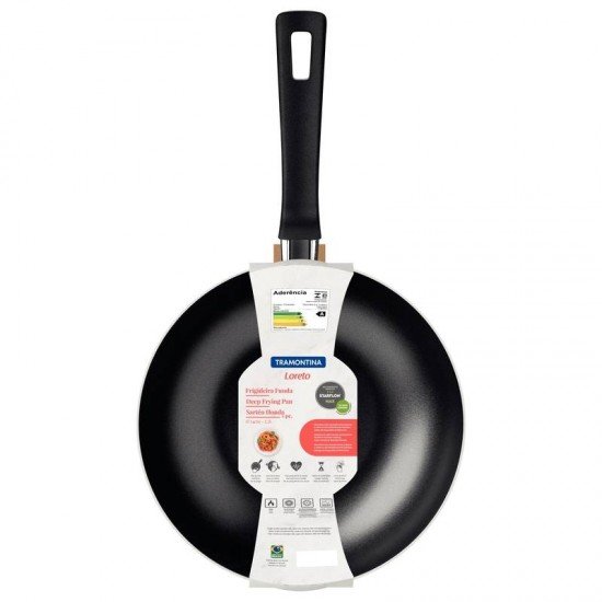 FRIGIDEIRA FUNDA TRAMONTINA LORETO EM ALUMÍNIO COM REVESTIMENTO INTERNO E EXTERNO EM ANTIADERENTE STARFLON MAX GRAFITE 24 CM 2,2 L