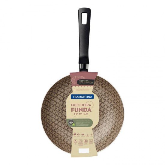 FRIGIDEIRA FUNDA TRAMONTINA EM ALUMÍNIO COM REVESTIMENTO INTERNO E EXTERNO EM ANTIADERENTE STARFLON MAX VERMELHO 24 CM 2,2 L