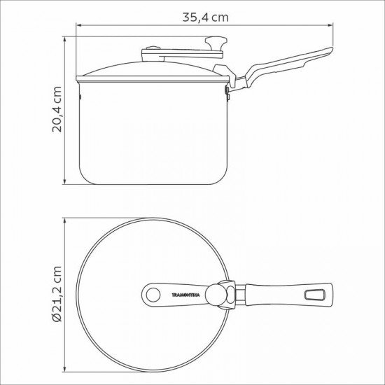 PIPOQUEIRA TRAMONTINA LORETO EM ALUMÍNIO COM REVESTIMENTO EM ANTIADERENTE STARFLON MAX GRAFITE 20 CM 3,5 L