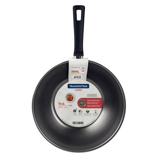 WOK EM ALUMINIO ANTIADERENTE GRAFITE 28 CM 3,6 L TRAMONTINA