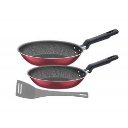 JOGO DE FRIGIDEIRAS 3 PCS BERGAMO VERMELHO SORTIDOS DE ALU COMREVESTIMENTO ANTIADERENTE TRAMONTINA
