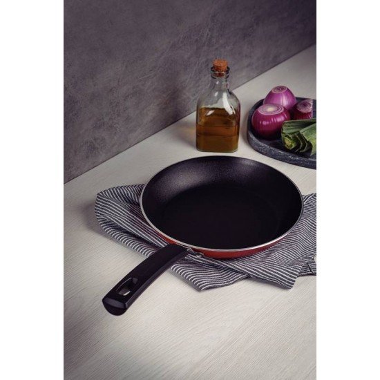 FRIGIDEIRA TRAMONTINA SICÍLIA EM ALUMÍNIO COM REVESTIMENTO INTERNO E EXTERNO EM ANTIADERENTE STARFLON EXCELLENT VERMELHO 28 CM 2 L