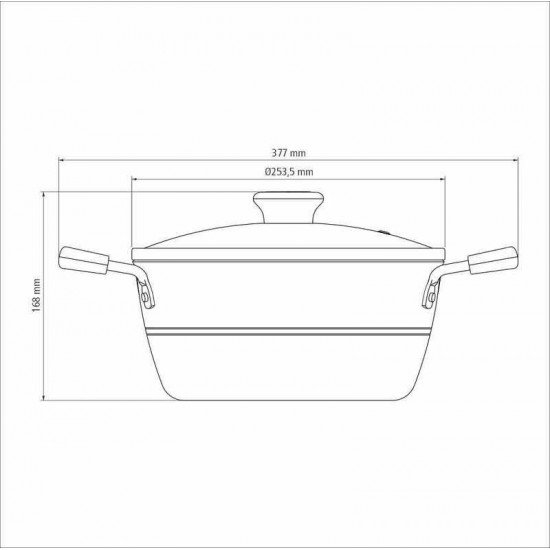 CAÇAROLA TRAMONTINA SICÍLIA EM ALUMÍNIO COM REVESTIMENTO INTERNO E EXTERNO EM ANTIADERENTE STARFLON EXCELLENT AVELÃ 24 CM 4,3 L