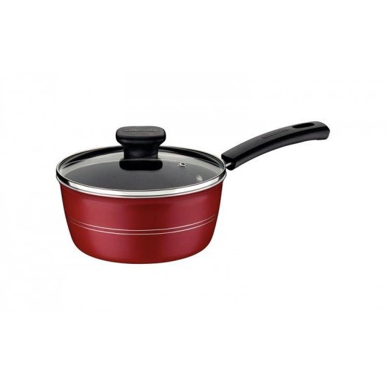 PANELA TRAMONTINA SICÍLIA EM ALUMÍNIO COM REVESTIMENTO INTERNO E EXTERNO EM ANTIADERENTE STARFLON EXCELLENT VERMELHO 16 CM 1,3 L